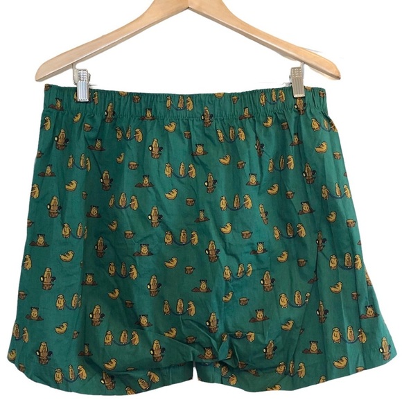NWT JCrew Beaver Theme, Green Boxer Shorts, Large - Picture 2 of 5